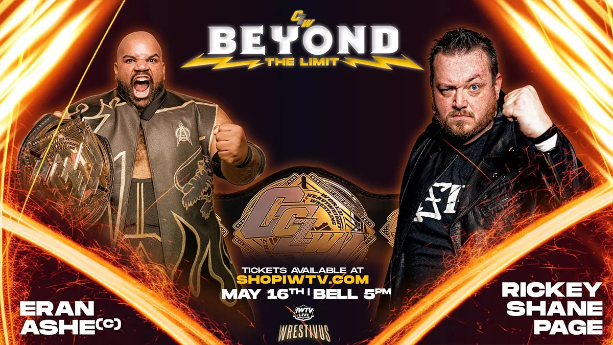 ERAN ASHE defends the CZW World Championship against RICKEY SHANE PAGE at Beyond The Limit on May 16th - Get your tickets now!