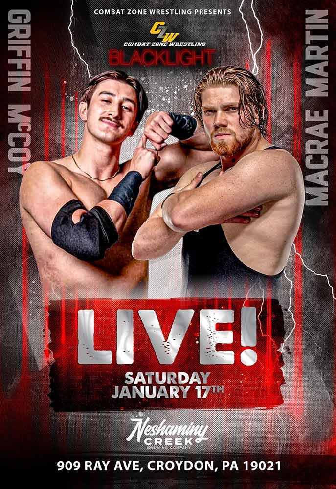 Griffin McCoy meets Macrae Martin at Neshaminy Creek Brew Co in Croydon PA this Saturday night at 7PM - Tix on sale now