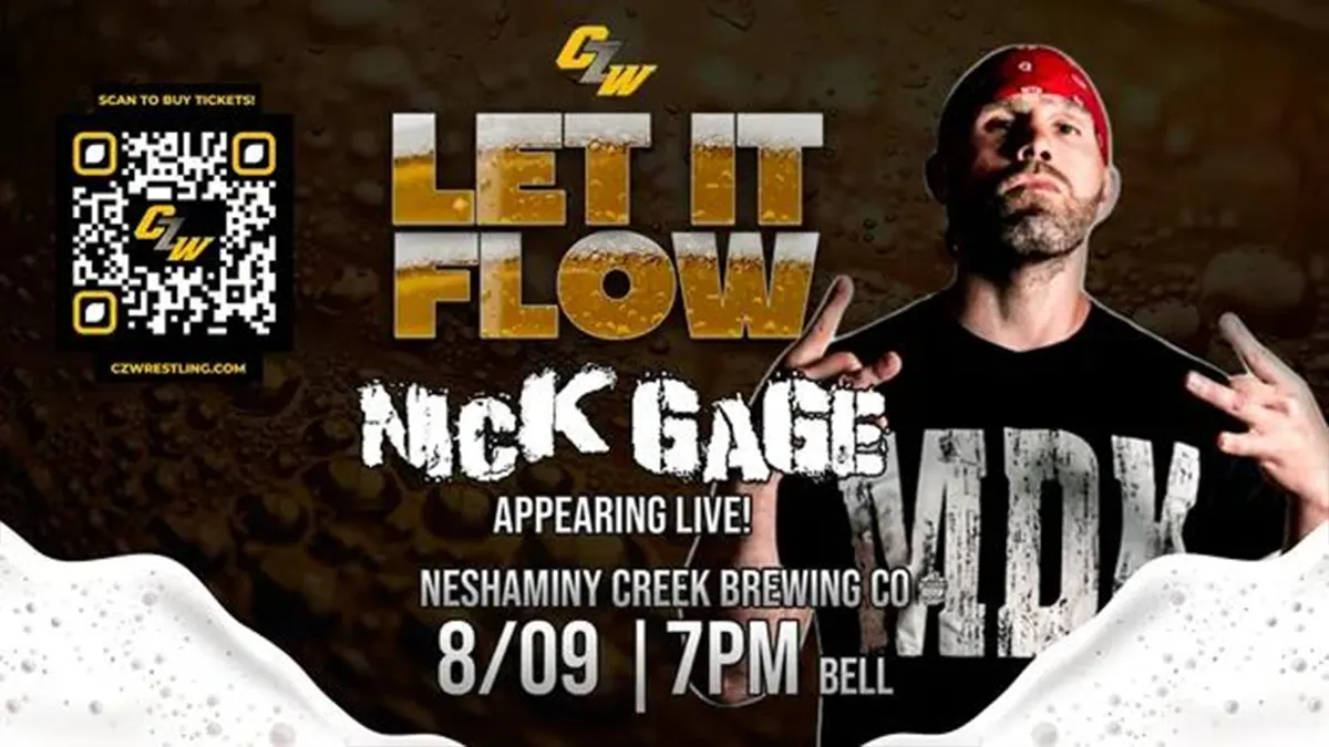 Nick Gage will be in the house at CZW's Let It Flow on August 9th - Tix on sale now!