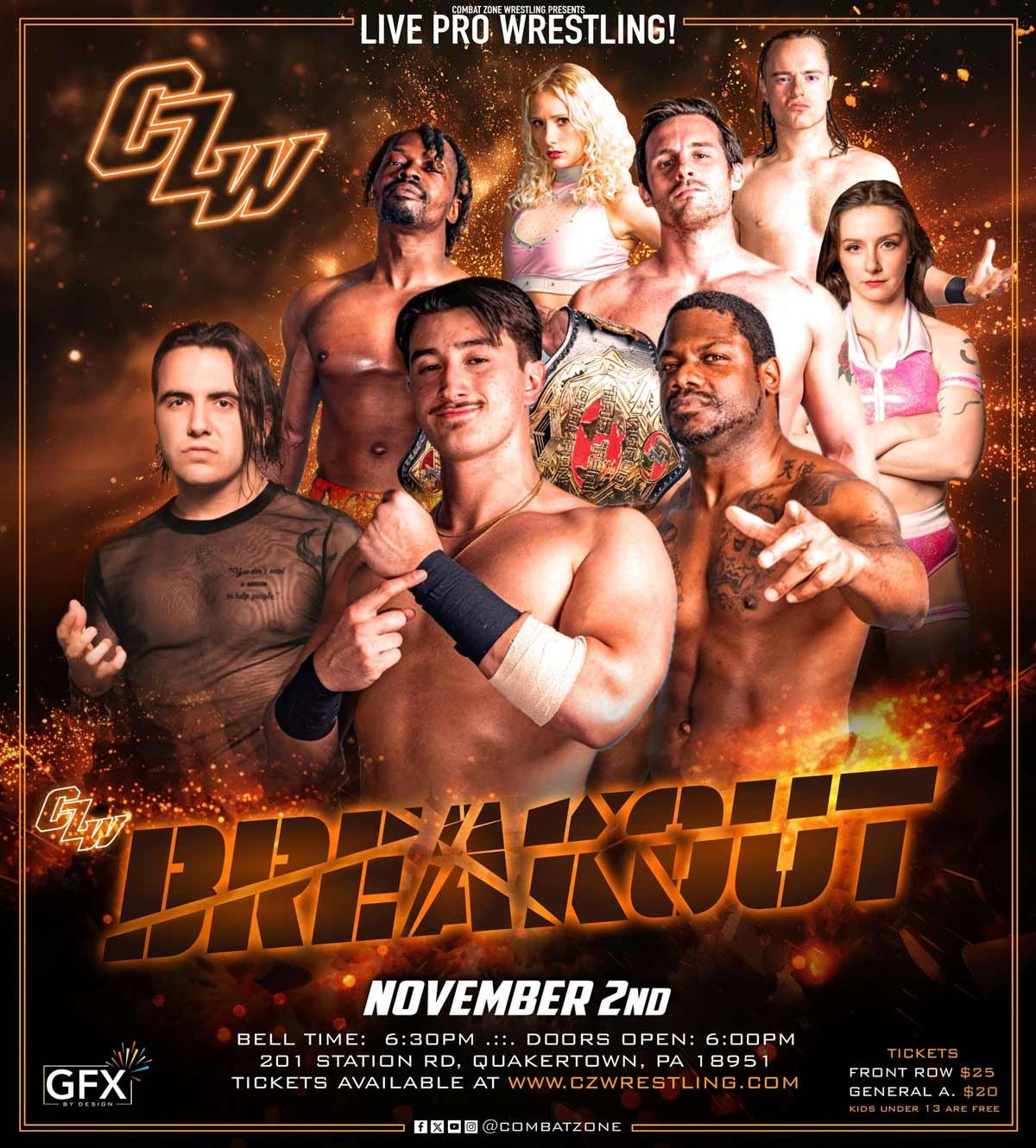 CZW returns to the Quakertown Farmers Market on November 2nd at 6:30PM - Tix on sale now!