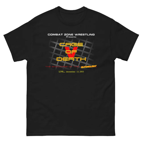 Buy the retro Cage Of Death 5 Suspended T-Shirt now!